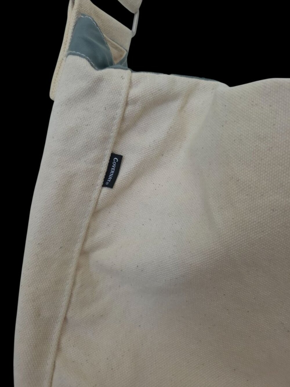 Covernat Authentic Logo Beige Canvas Messenger Bag Adjustable Strap - Picture 6 of 6